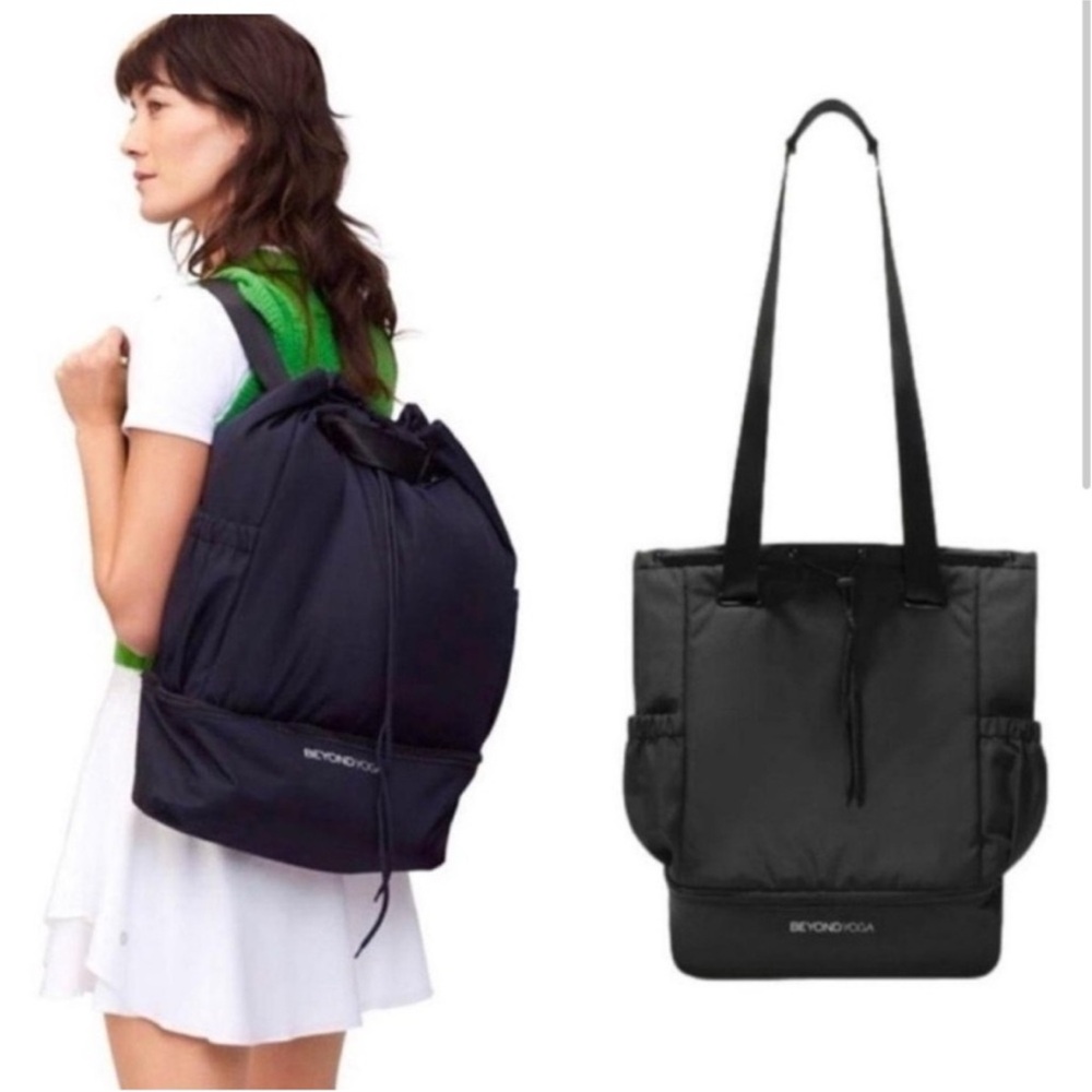Beyond Yoga Black Backpack Tote NWT